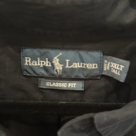🖤Ralph Lauren Classic Fit Black Button-Down Shirt 3XL Tall🖤 - Picture 3 of 3